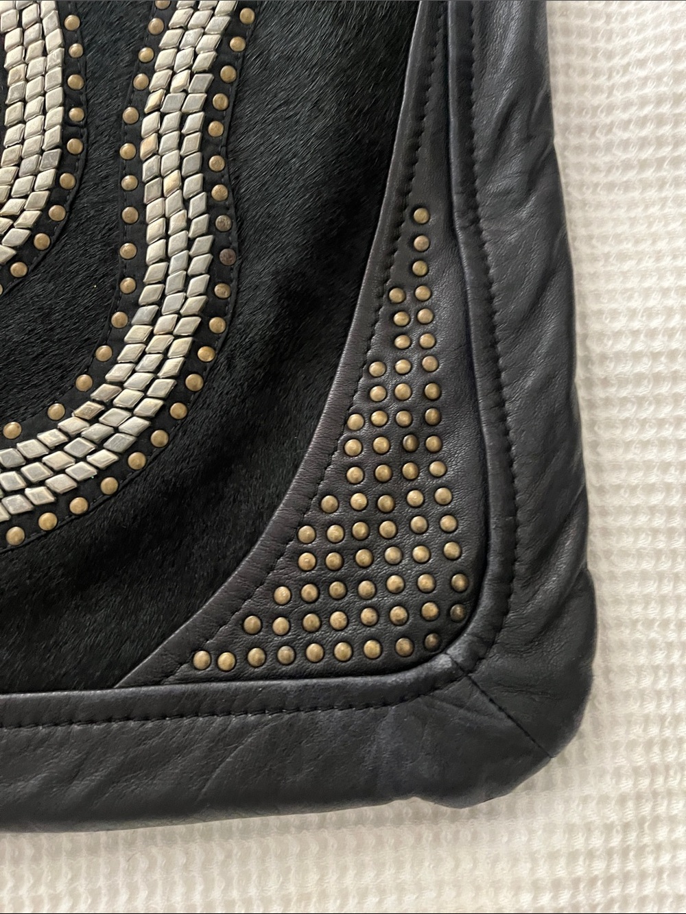 OrYany Black Studded Snake-Accented Women's Shoulder Bag - Picture 11 of 16